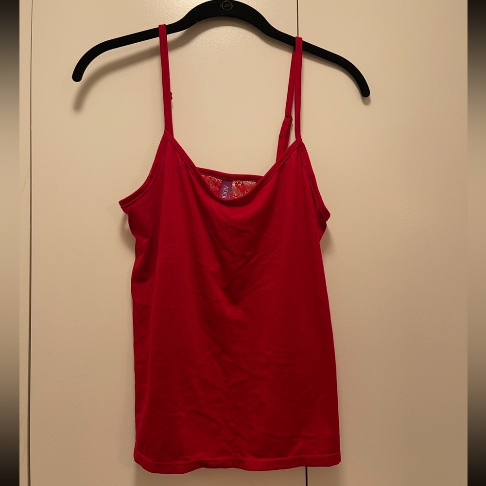 Adore Me Red Lace Back Camisole Top